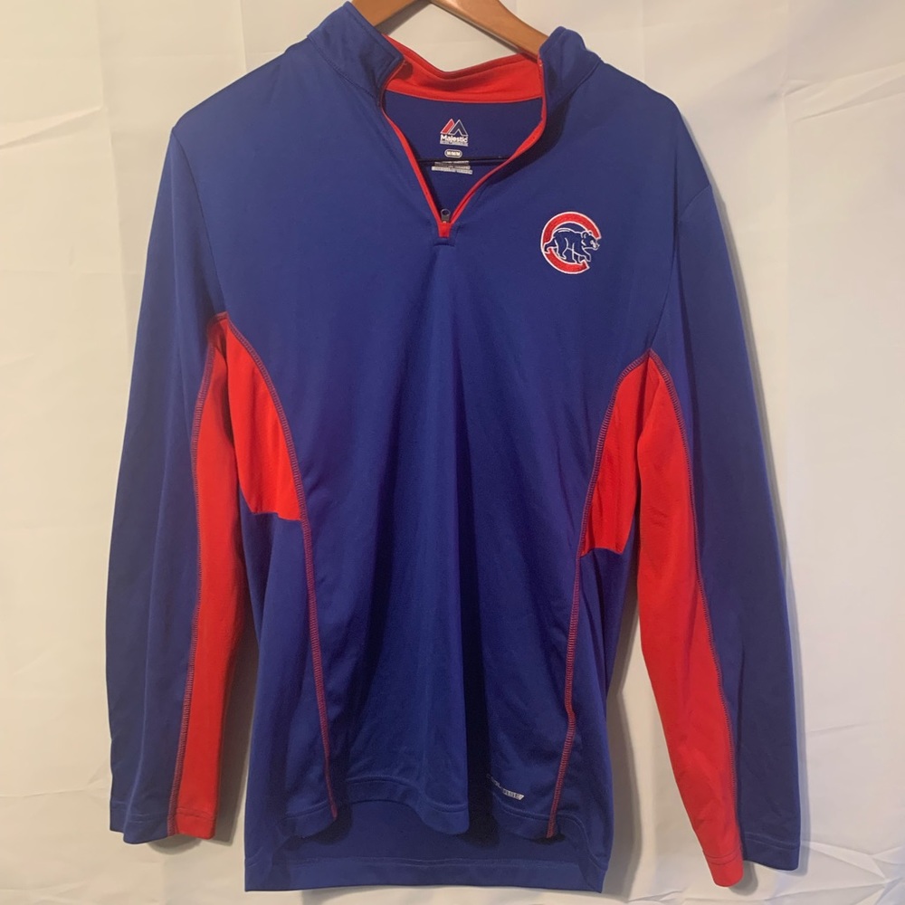 Chicago Cubs Majestic Quarter-Zip Mock Neck Jacket